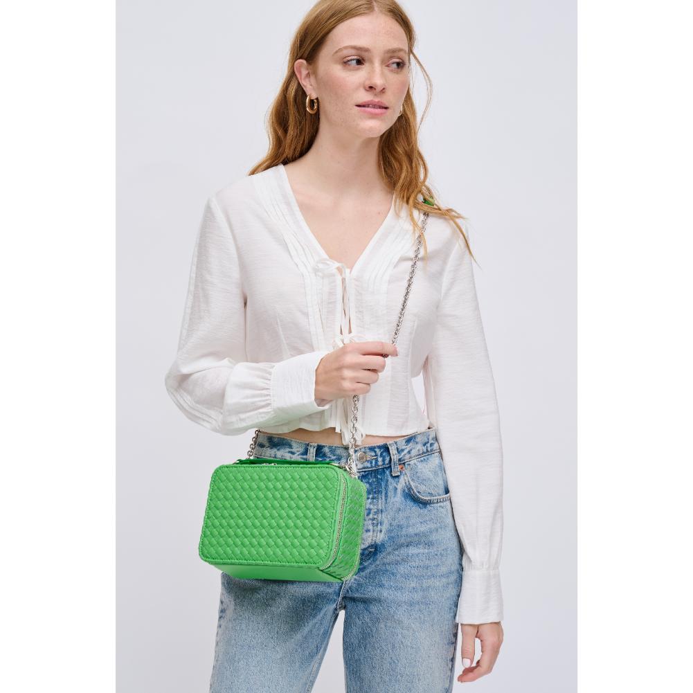 Woman wearing Lime Urban Expressions Elle Crossbody 840611124494 View 3 | Lime