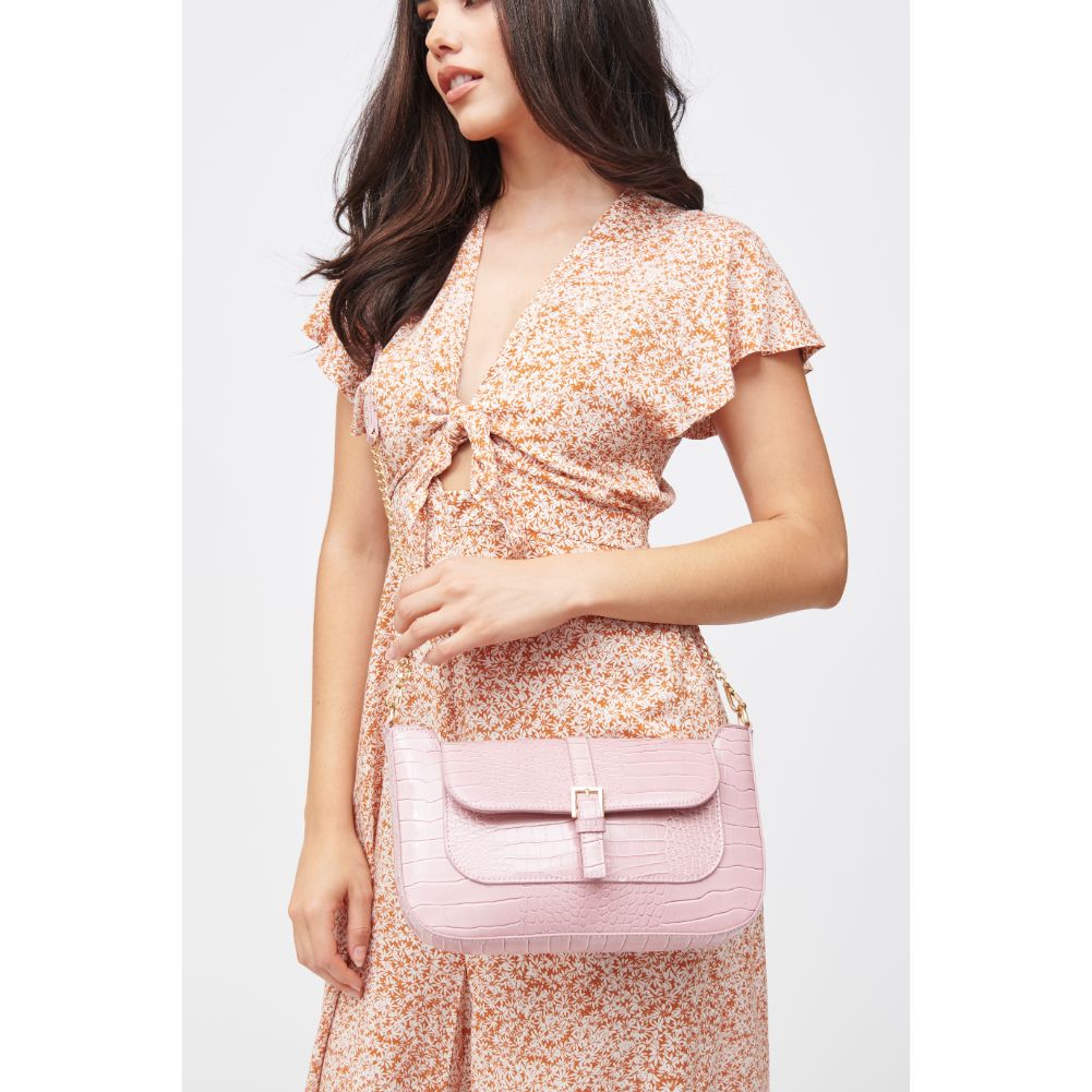 Woman wearing Pink Urban Expressions Alexandra Crossbody 840611182890 View 3 | Pink