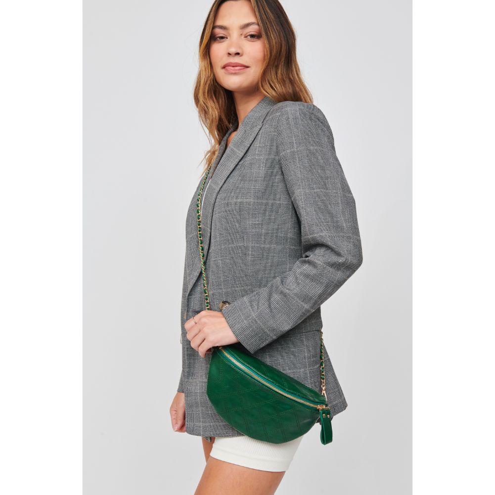 Woman wearing Juniper Urban Expressions Lachlan - Quilted Belt Bag 840611104373 View 3 | Juniper