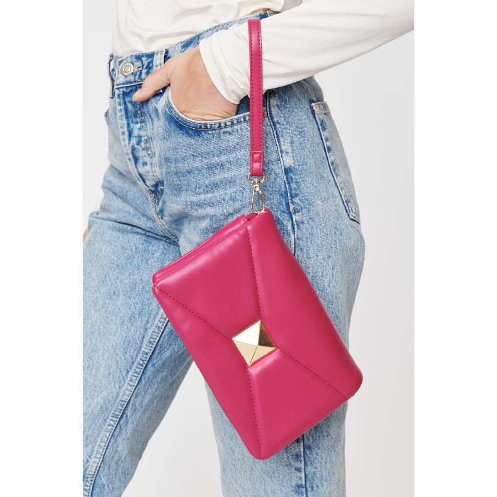 Woman wearing Magenta Urban Expressions Lesley Crossbody 840611102904 View 4 | Magenta