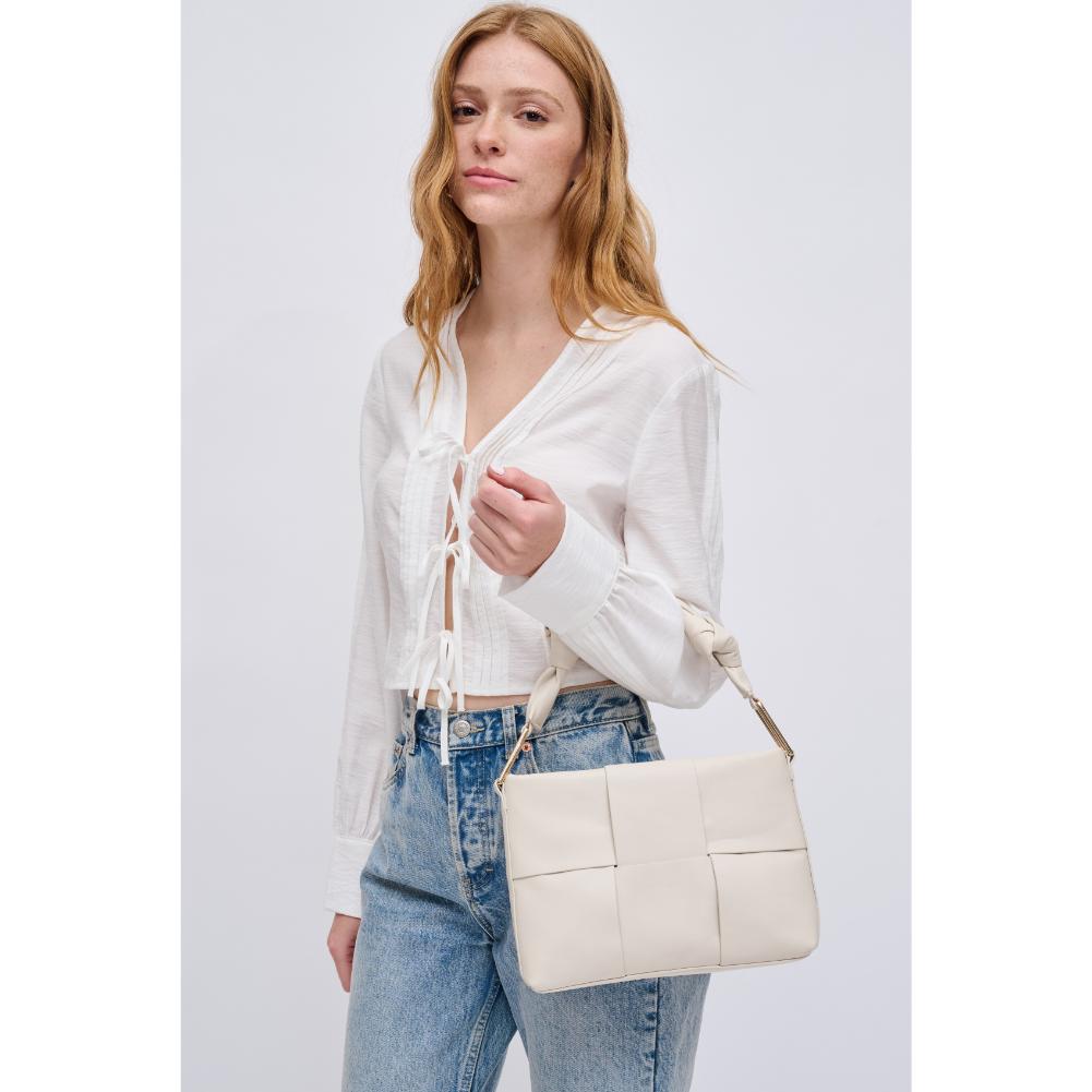 Woman wearing Oatmilk Urban Expressions Jane Crossbody 840611123756 View 2 | Oatmilk