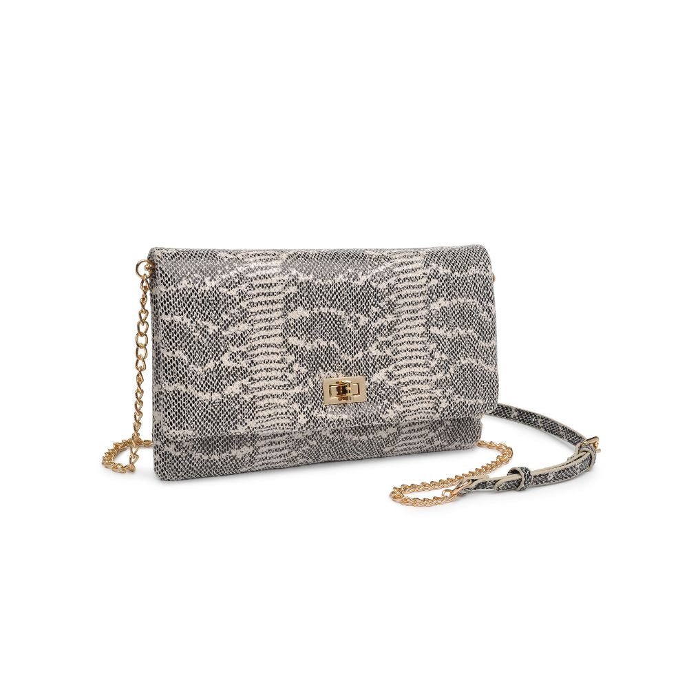 Product Image of Urban Expressions Rykard - Snake Clutch 818209016193 View 6 | White Black