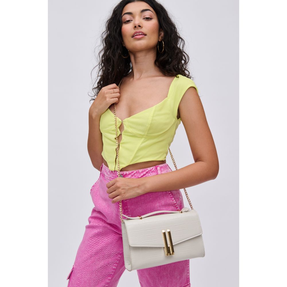 Woman wearing Oatmilk Urban Expressions Alfie Crossbody 840611113474 View 1 | Oatmilk