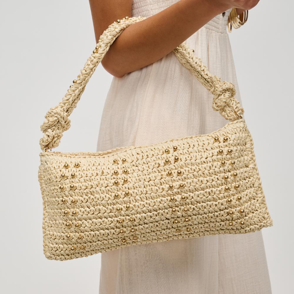 Woman wearing Ivory Urban Expressions Clarissa Shoulder Bag 840611129901 View 1 | Ivory