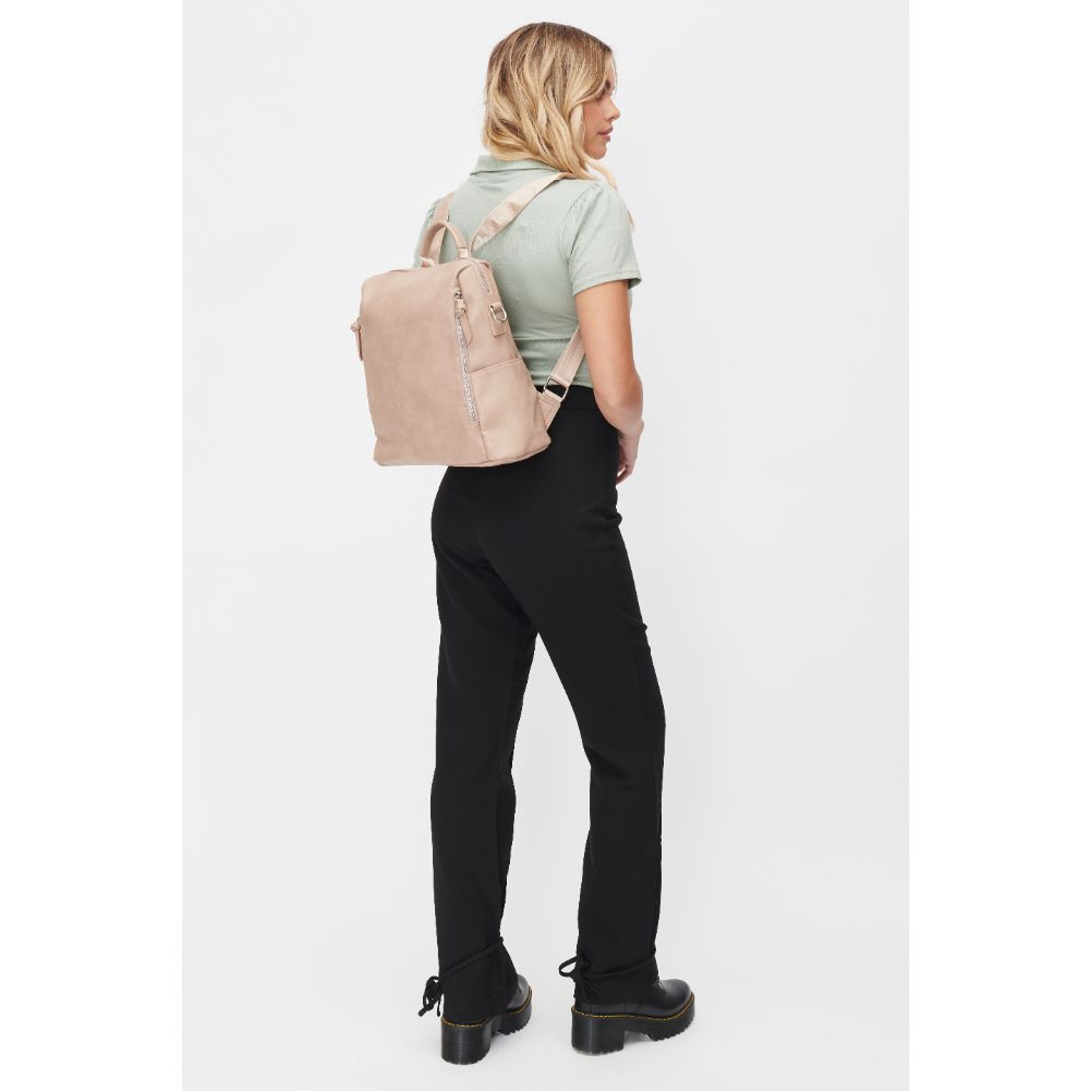 Woman wearing Natural Urban Expressions Edie Backpack 818209010306 View 3 | Natural