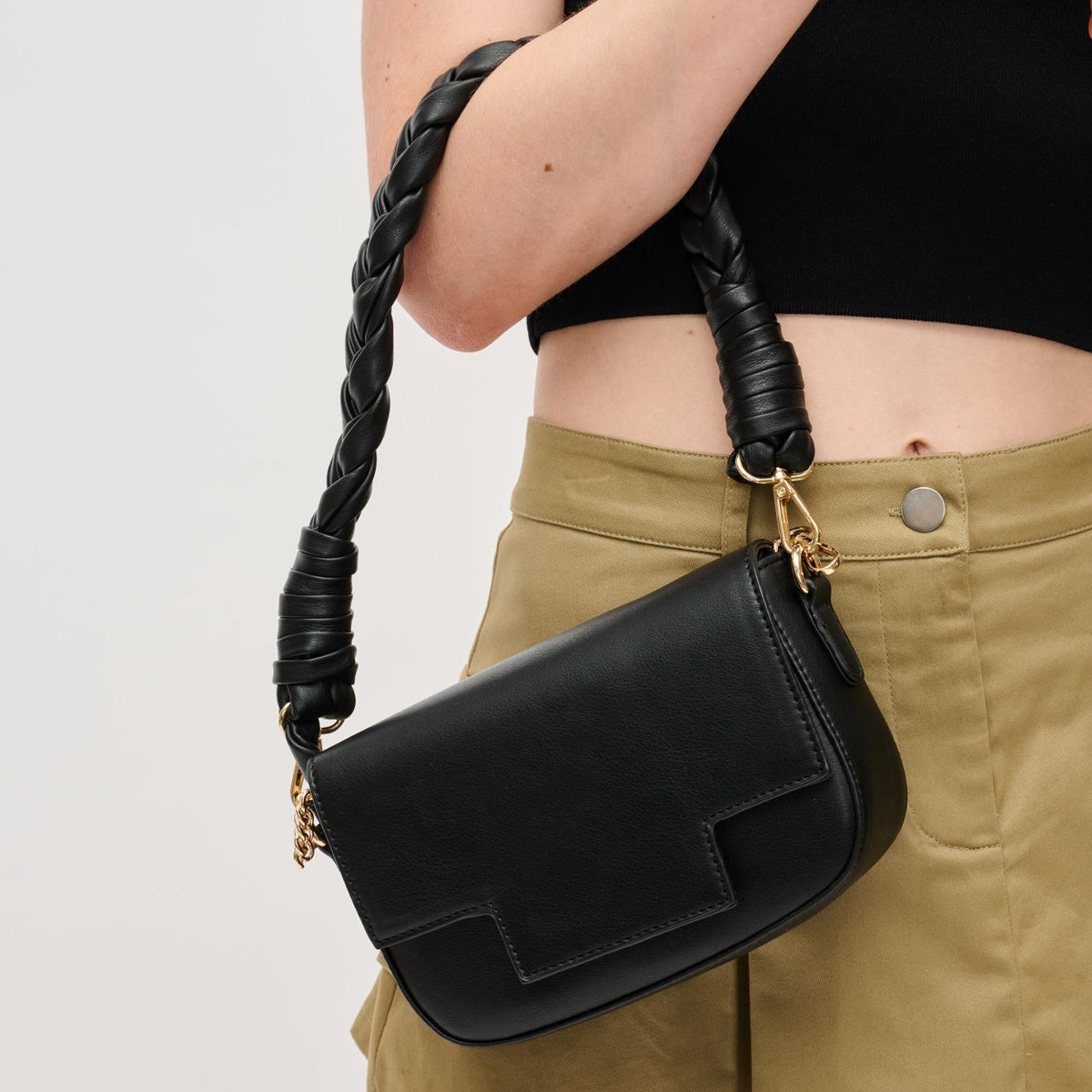 Woman wearing Black Urban Expressions Tessa Crossbody 840611124760 View 1 | Black