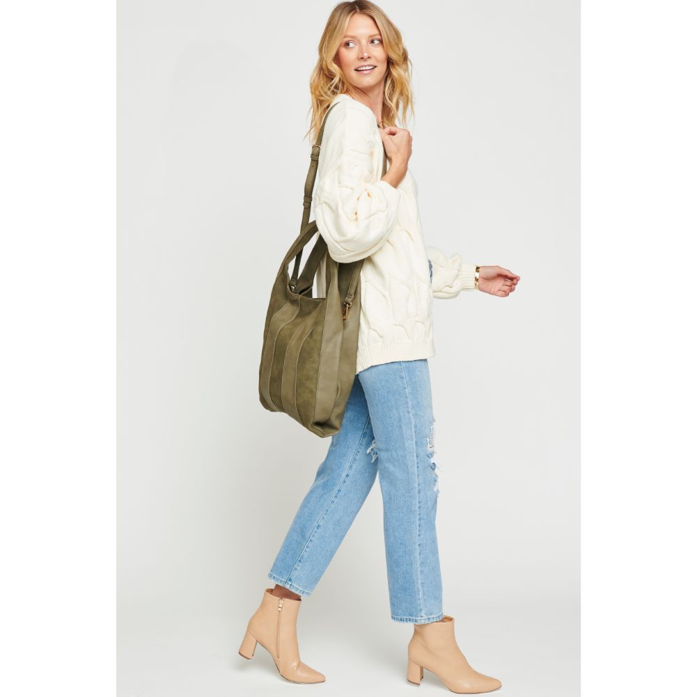 Woman wearing Olive Urban Expressions Rocco Hobo 840611157379 View 4 | Olive