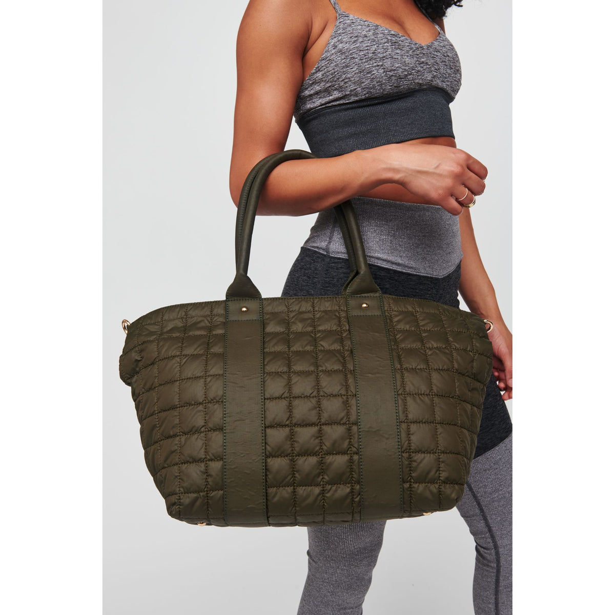 Woman wearing Olive Urban Expressions Major Tote 818209010382 View 1 | Olive