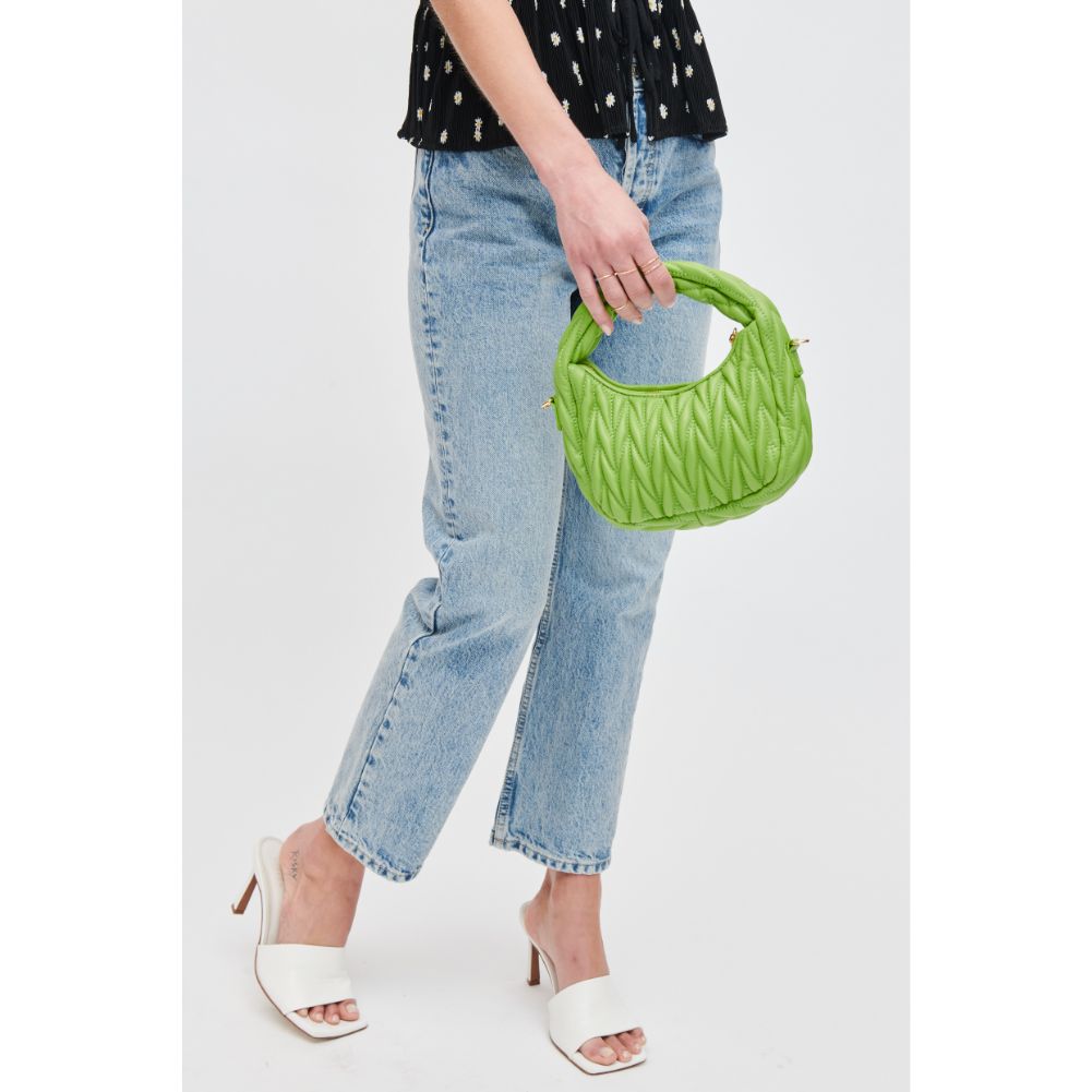 Woman wearing Lime Urban Expressions Persephone Crossbody 840611106995 View 2 | Lime