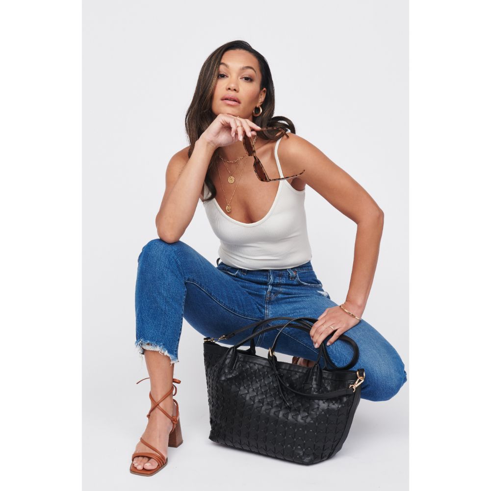 Woman wearing Black Urban Expressions Ivanna Tote 840611100016 View 3 | Black