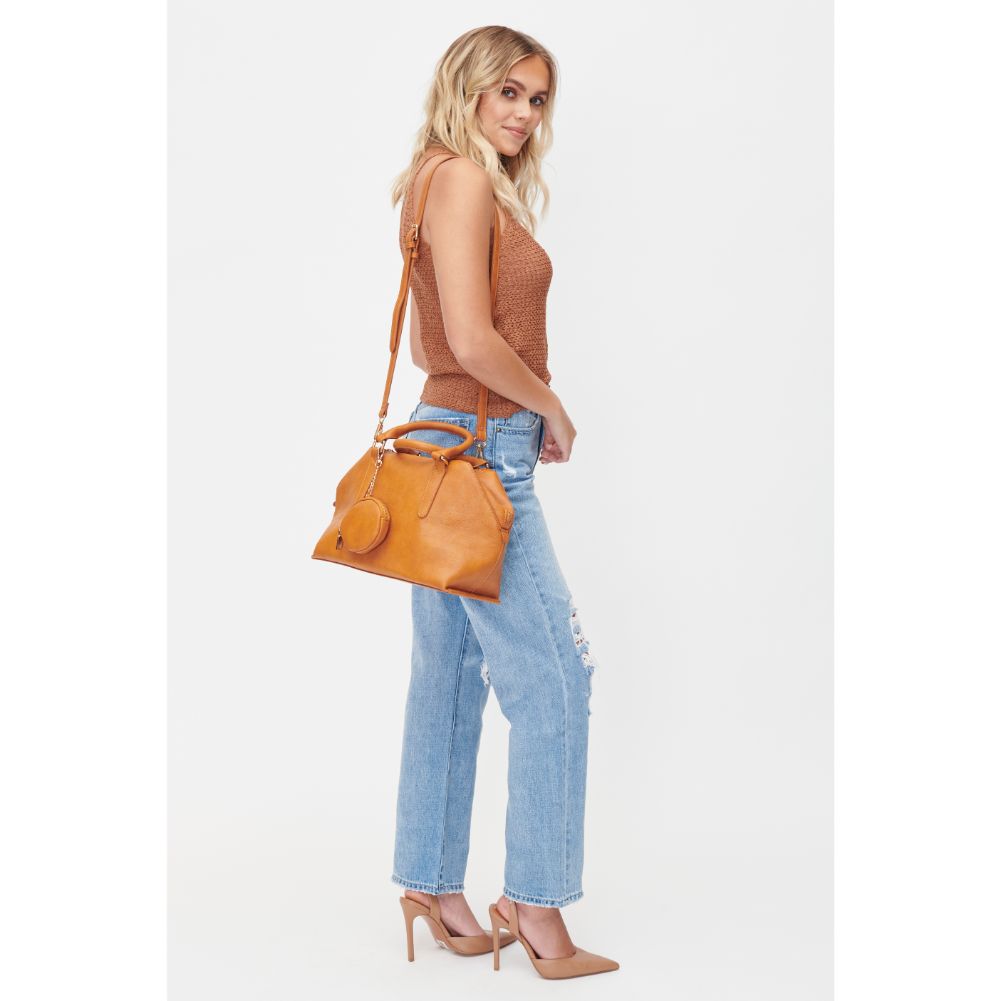 Woman wearing Mustard Urban Expressions Gillian Satchel 840611101365 View 3 | Mustard