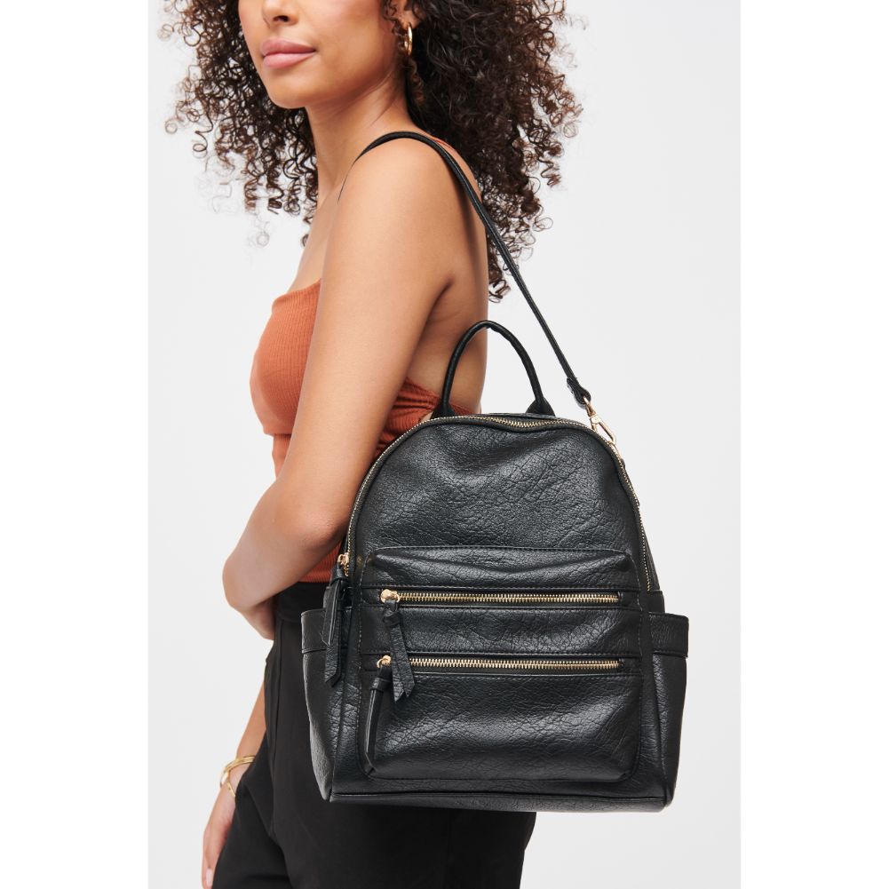 Woman wearing Black Urban Expressions Reva Backpack 840611185235 View 2 | Black