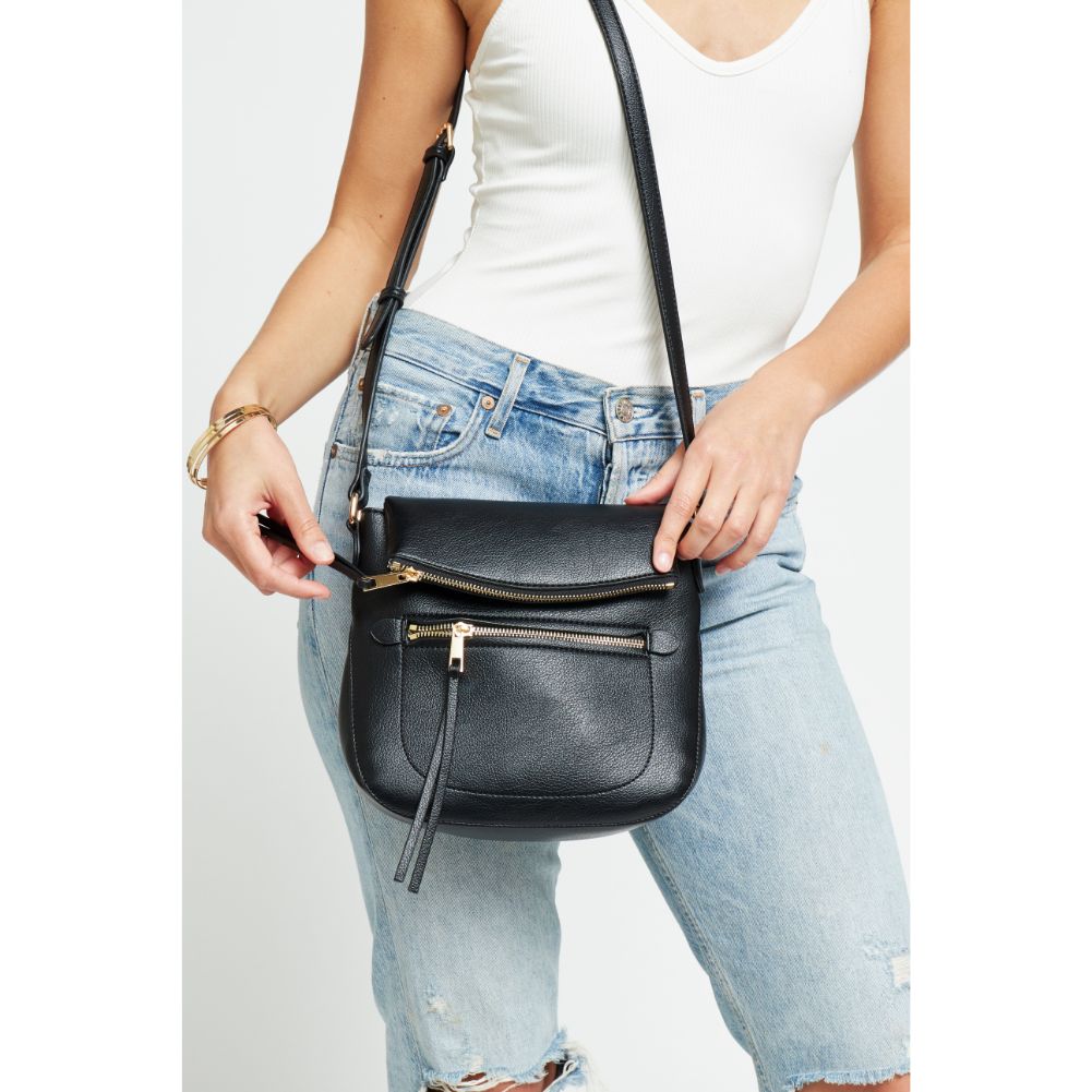 Woman wearing Black Urban Expressions Jean Crossbody 840611177179 View 3 | Black