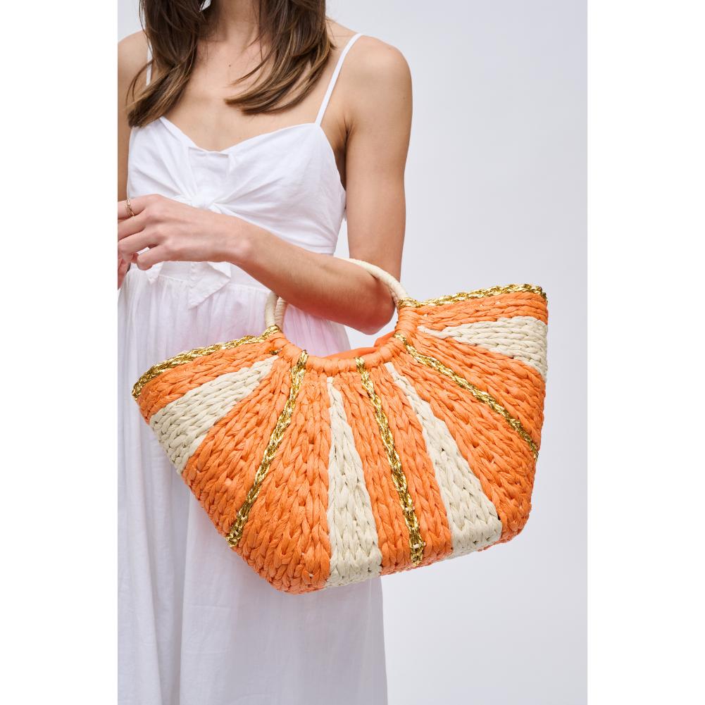 Woman wearing Orange Multi Urban Expressions Carmen Tote 840611123121 View 1 | Orange Multi