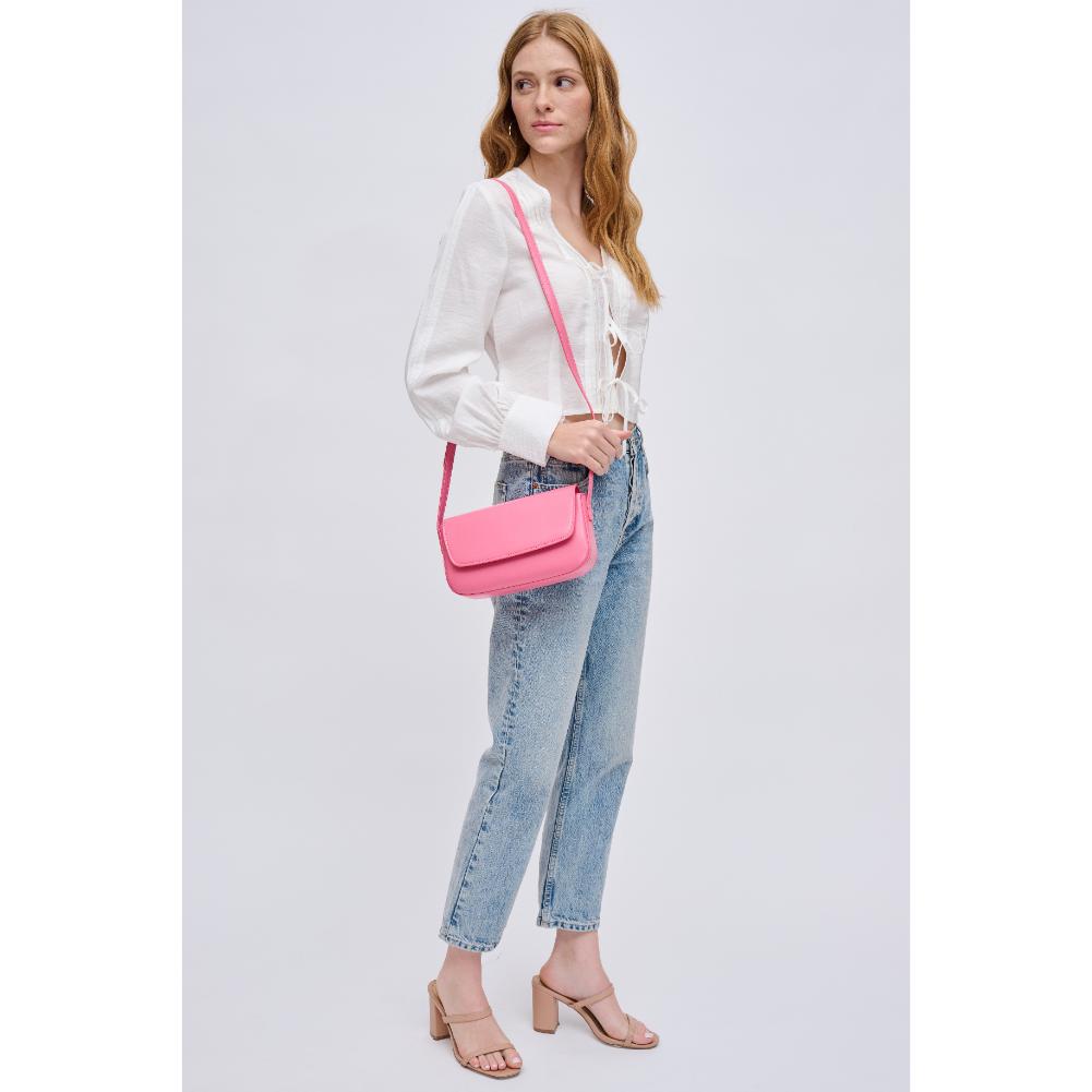 Woman wearing Pink Urban Expressions Fiske Crossbody 840611121547 View 3 | Pink