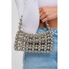 Woman wearing Silver Urban Expressions Daizy Evening Bag 840611121455 View 1 | Silver