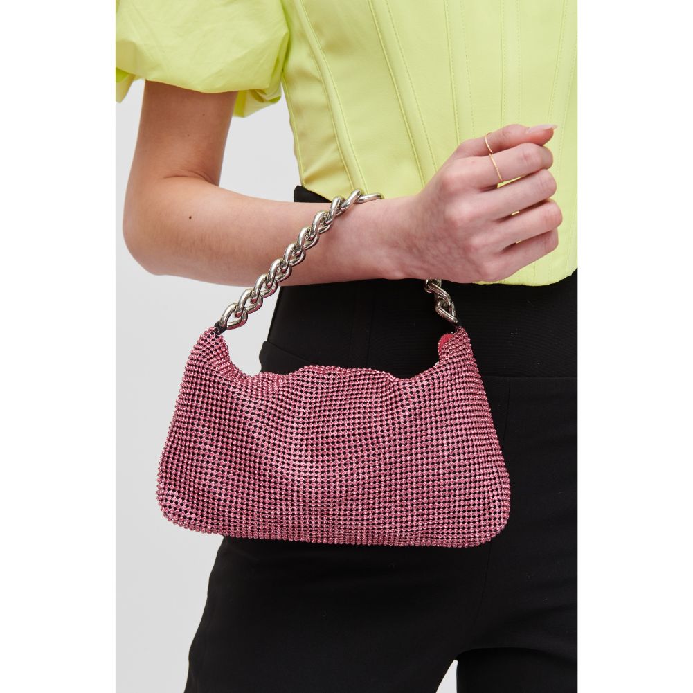 Woman wearing Pink Urban Expressions Trixie Evening Bag 840611106766 View 1 | Pink