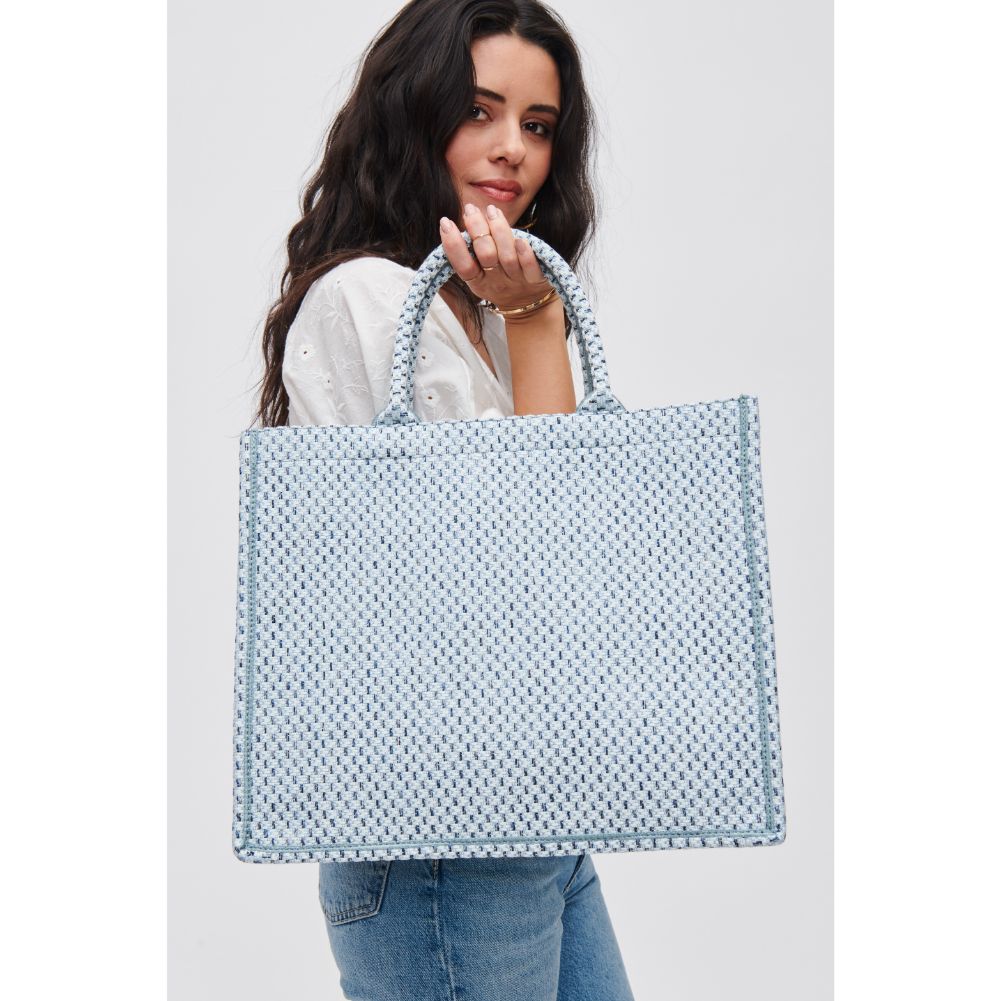 Woman wearing Denim Urban Expressions Iona Tote 840611108852 View 4 | Denim