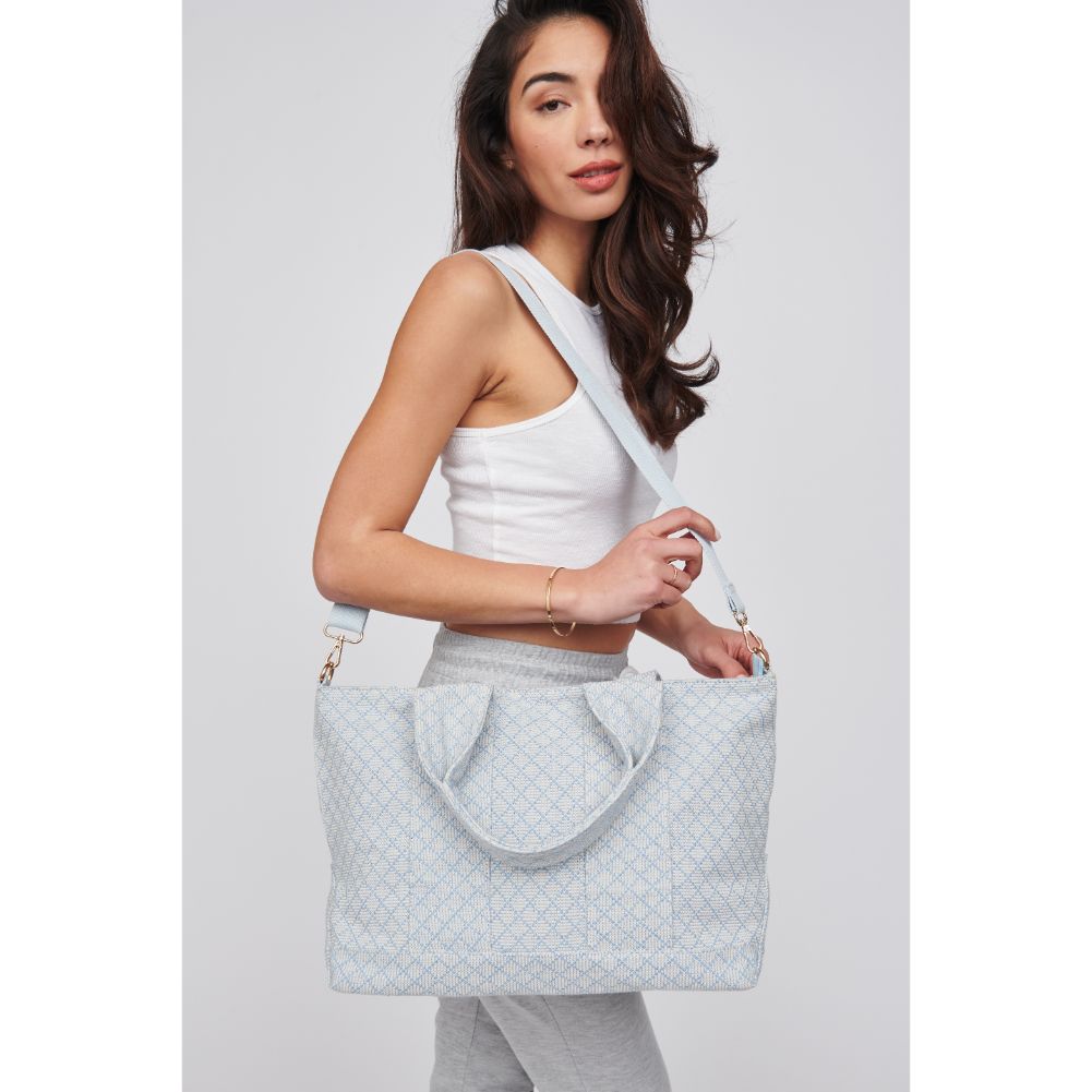 Woman wearing Sky Urban Expressions Dorret Tote 818209019743 View 2 | Sky