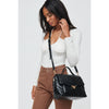 Woman wearing Black Urban Expressions Imani Crossbody 840611108012 View 1 | Black