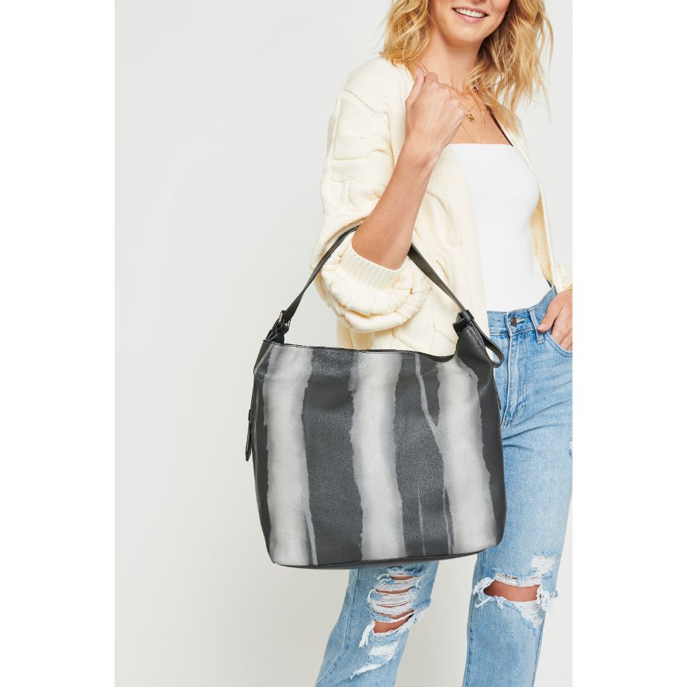 Woman wearing Grey Urban Expressions Keene Hobo 840611122506 View 3 | Grey