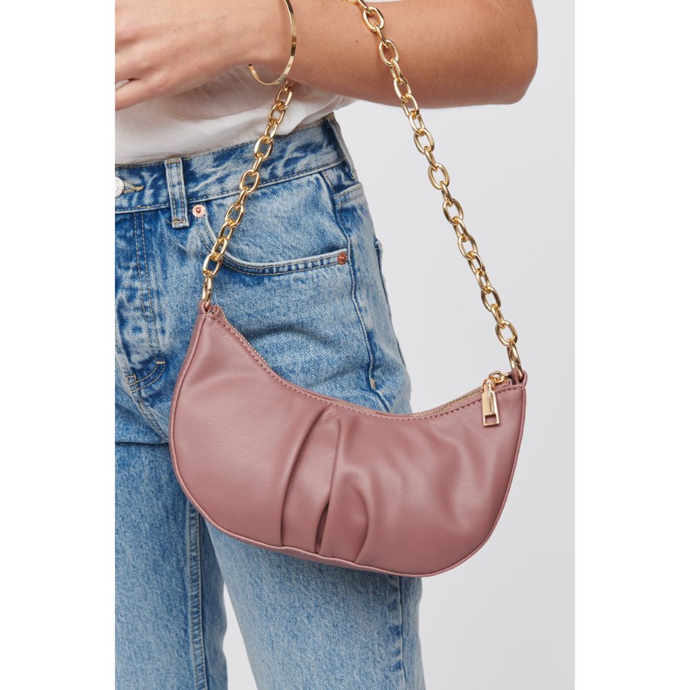 Woman wearing Mauve Urban Expressions Paige Crossbody 818209017084 View 4 | Mauve