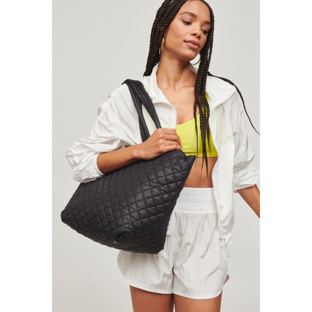 Woman wearing Black Urban Expressions Breakaway Tote 840611148933 View 2 | Black