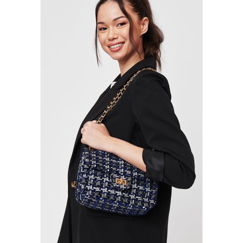 Woman wearing Navy Multi Urban Expressions Alexina Crossbody 840611103109 View 2 | Navy Multi