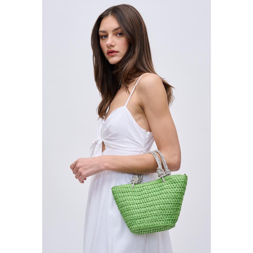 Woman wearing Pistachio Urban Expressions Gaia Tote 840611123961 View 2 | Pistachio