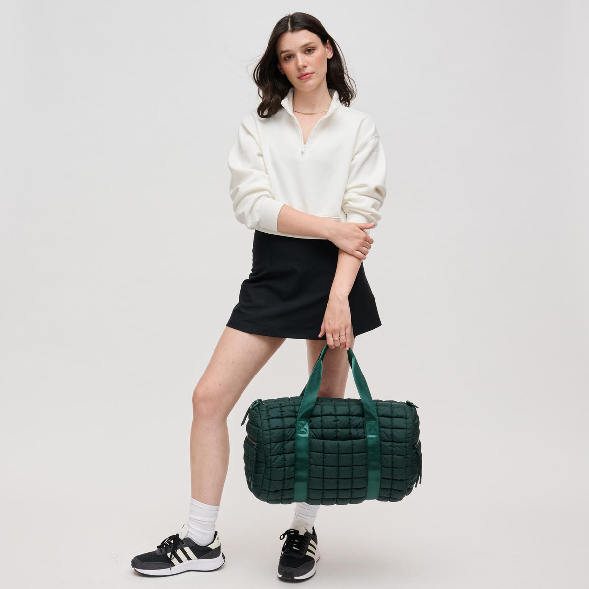 Woman wearing Emerald Urban Expressions Ty Duffel 840611141200 View 3 | Emerald