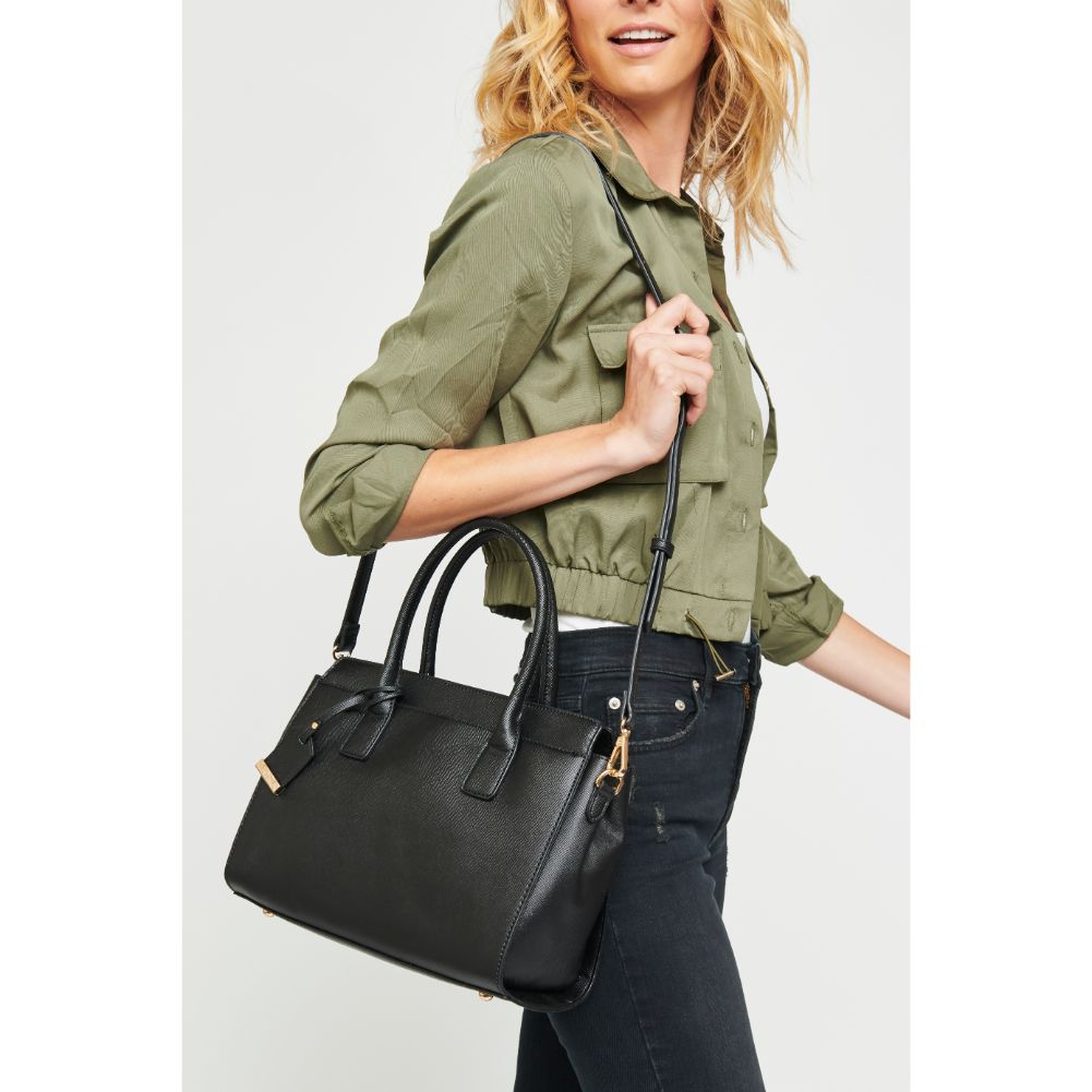 Woman wearing Black Urban Expressions Delancey Tote NA-840611153586 View 1 | Black