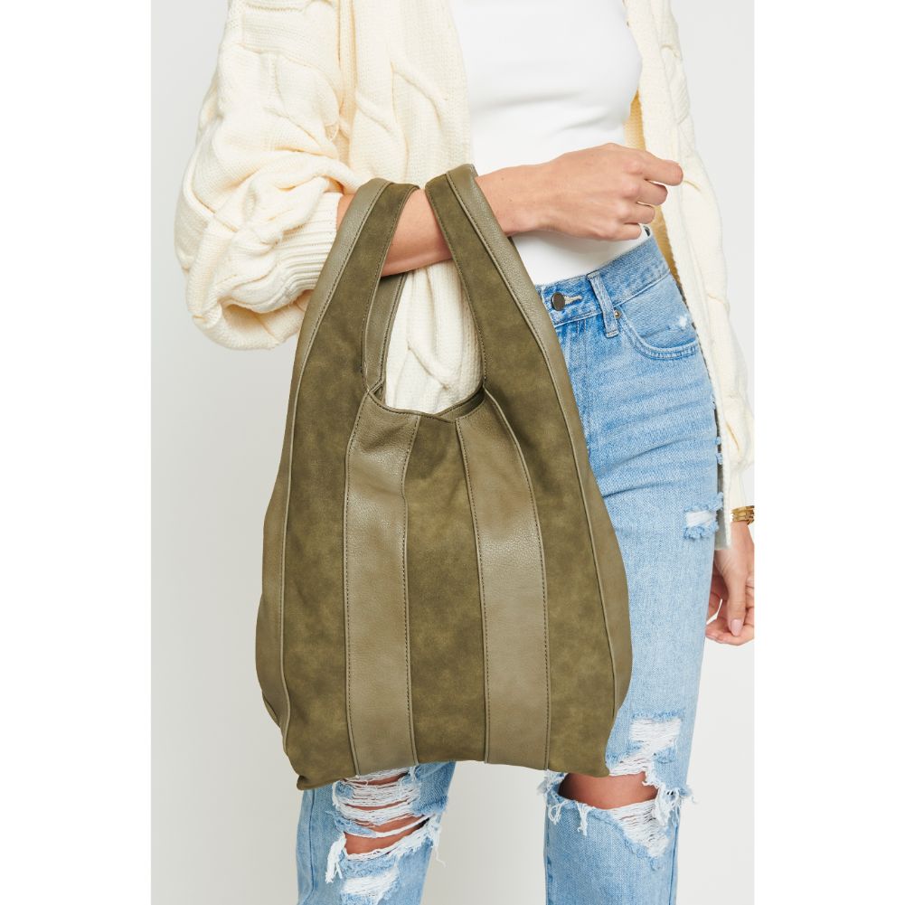 Woman wearing Olive Urban Expressions Rocco Hobo 840611157379 View 3 | Olive