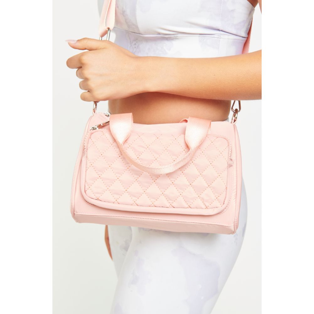 Woman wearing Peach Urban Expressions Owen Crossbody 840611180827 View 2 | Peach