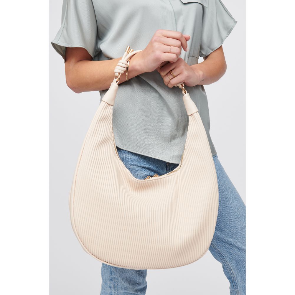 Woman wearing Cream Urban Expressions Ashely Hobo 818209016957 View 4 | Cream