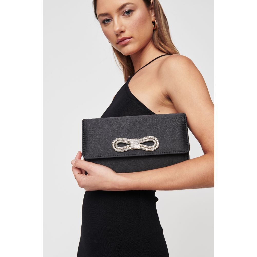 Woman wearing Black Urban Expressions Karlie - Bow Tie Evening Bag 840611104328 View 1 | Black