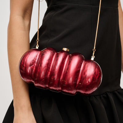 Woman wearing Burgundy Urban Expressions Myla Evening Bag 840611127730 View 1 | Burgundy