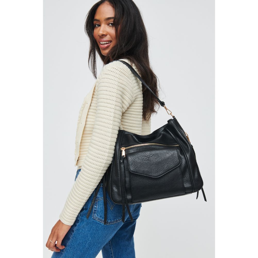 Woman wearing Black Urban Expressions Brooke Hobo 840611107954 View 1 | Black