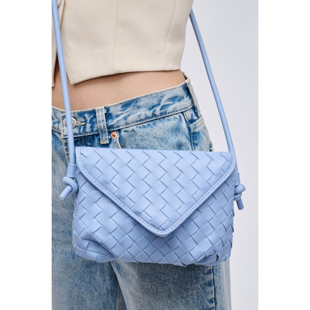 Woman wearing Sky Blue Urban Expressions Kylo Crossbody 840611124432 View 4 | Sky Blue