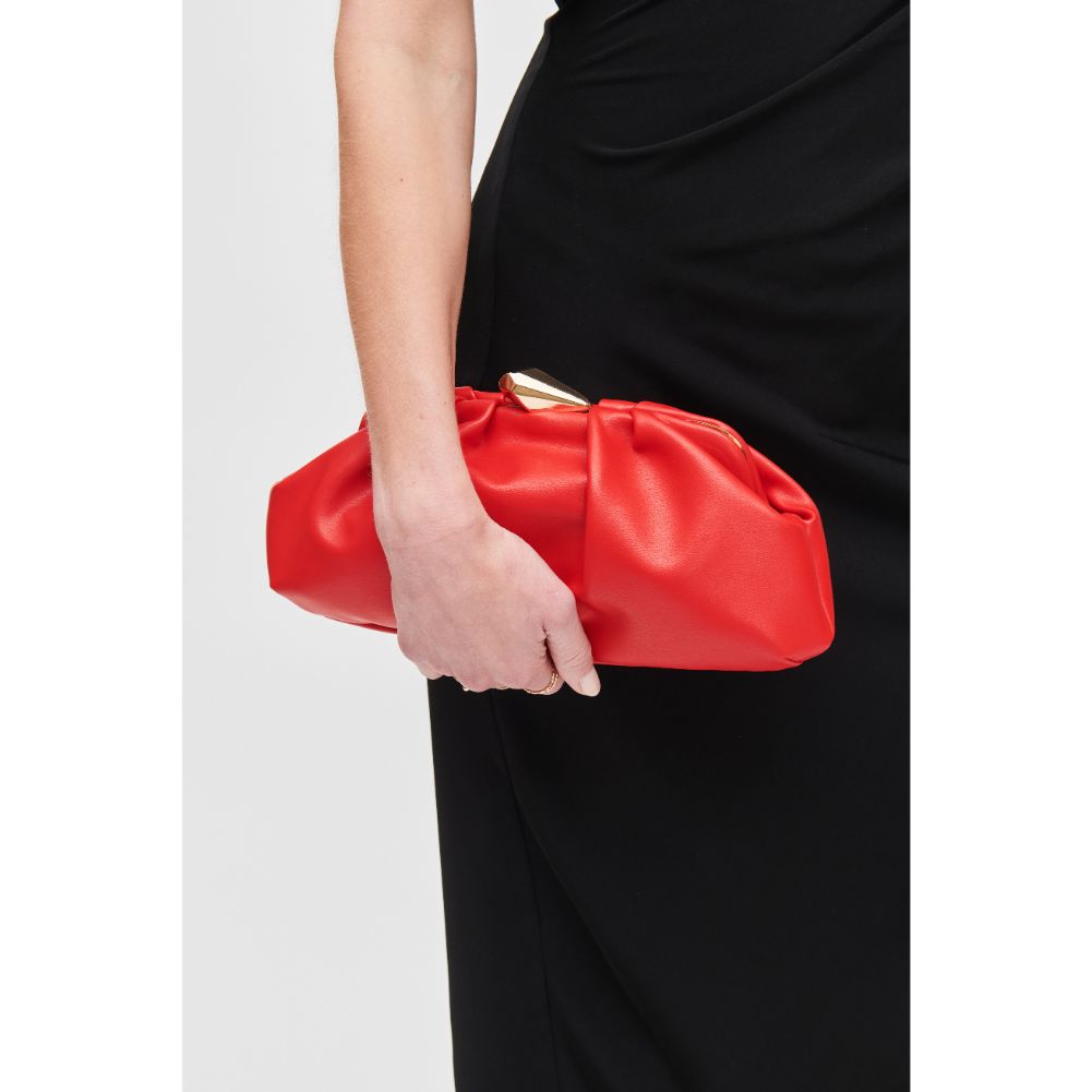 Woman wearing Red Urban Expressions Welma Clutch 840611107282 View 1 | Red