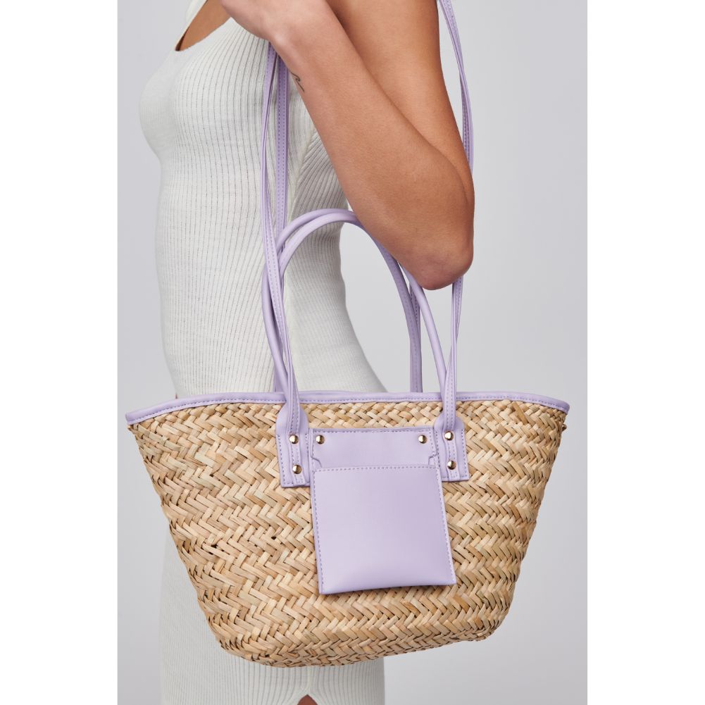 Woman wearing Lavender Urban Expressions Wellesley Tote 818209015660 View 4 | Lavender