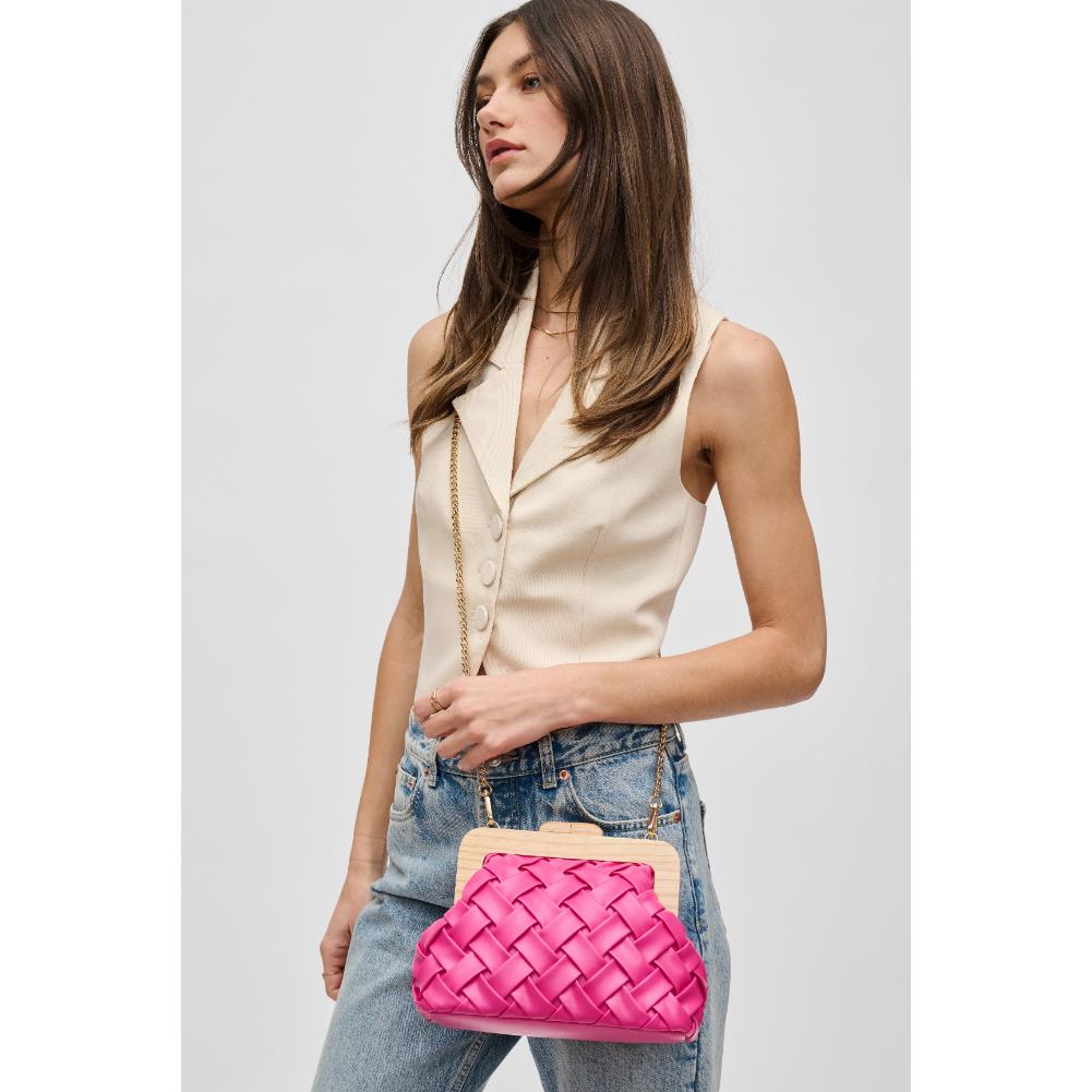 Woman wearing Hot Pink Urban Expressions Matilda Crossbody 840611192110 View 1 | Hot Pink