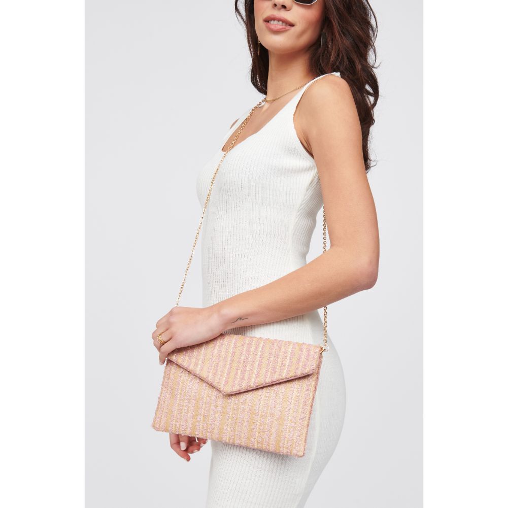 Woman wearing Lilac Urban Expressions Mayotte Clutch 818209017633 View 2 | Lilac