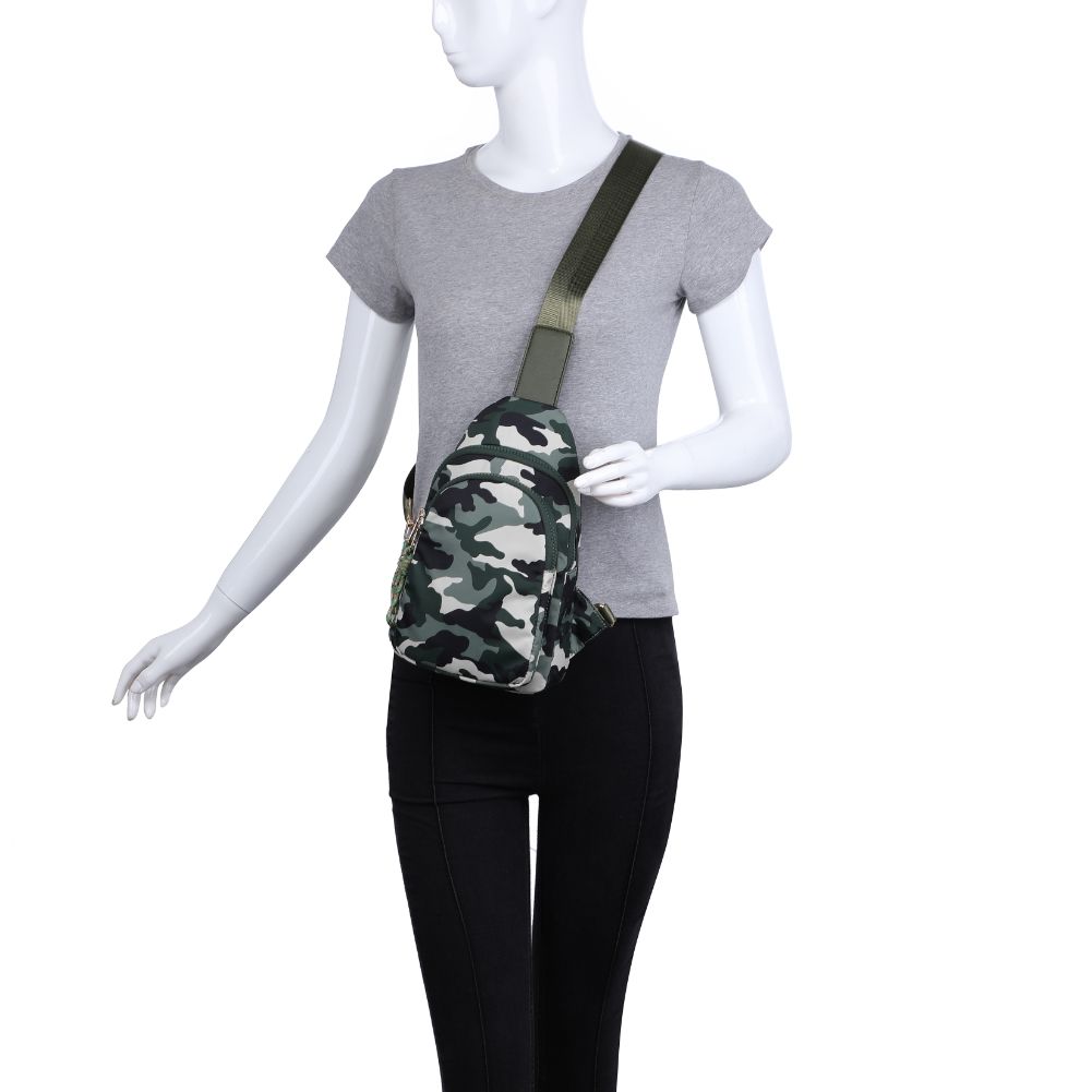 Product Image of Urban Expressions Ace Sling Backpack 840611177698 View 5 | Green Camo