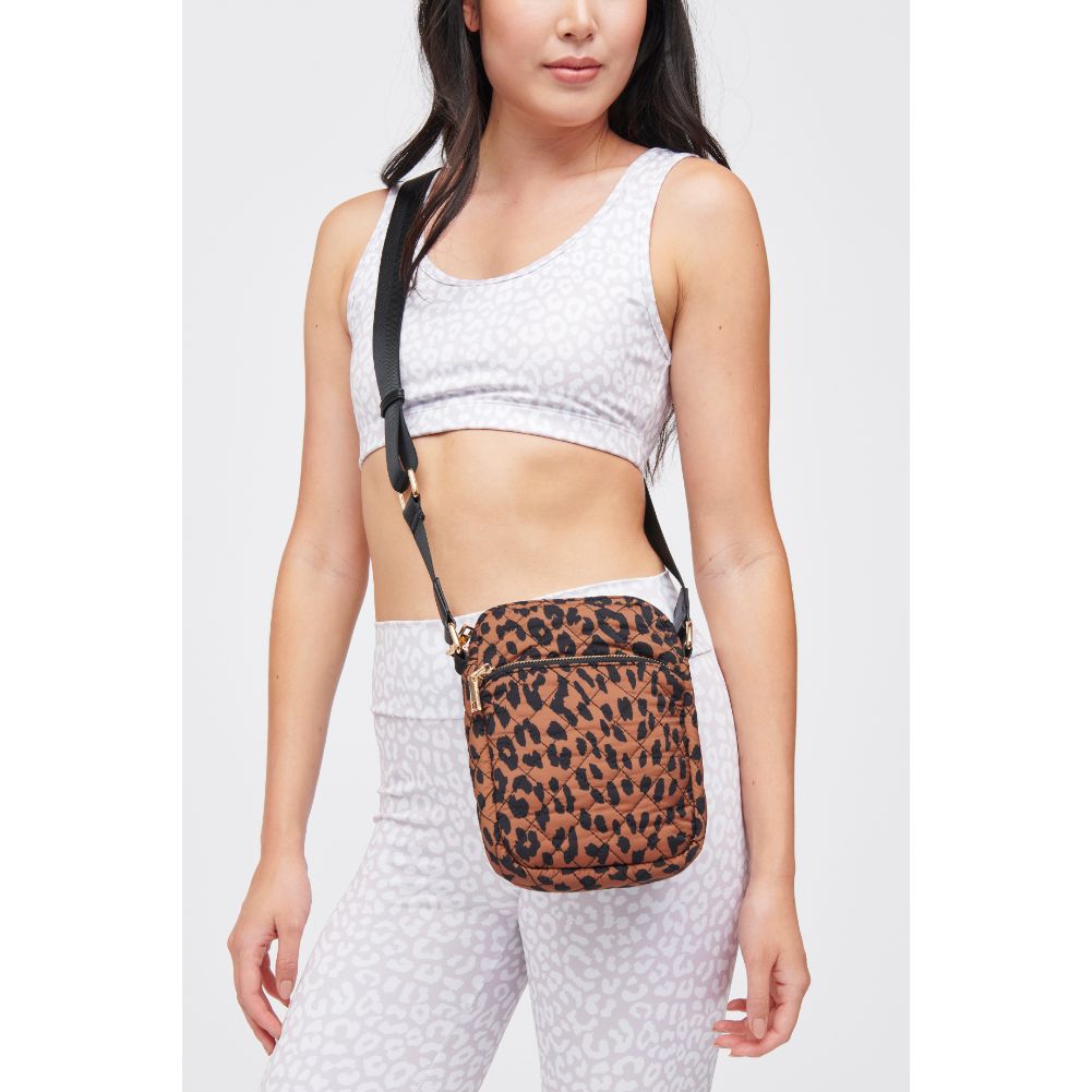 Woman wearing Leopard Urban Expressions Lane Crossbody 840611183248 View 1 | Leopard