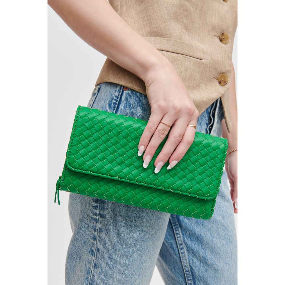 Woman wearing Classic Green Urban Expressions Wallis Crossbody 840611107541 View 4 | Classic Green