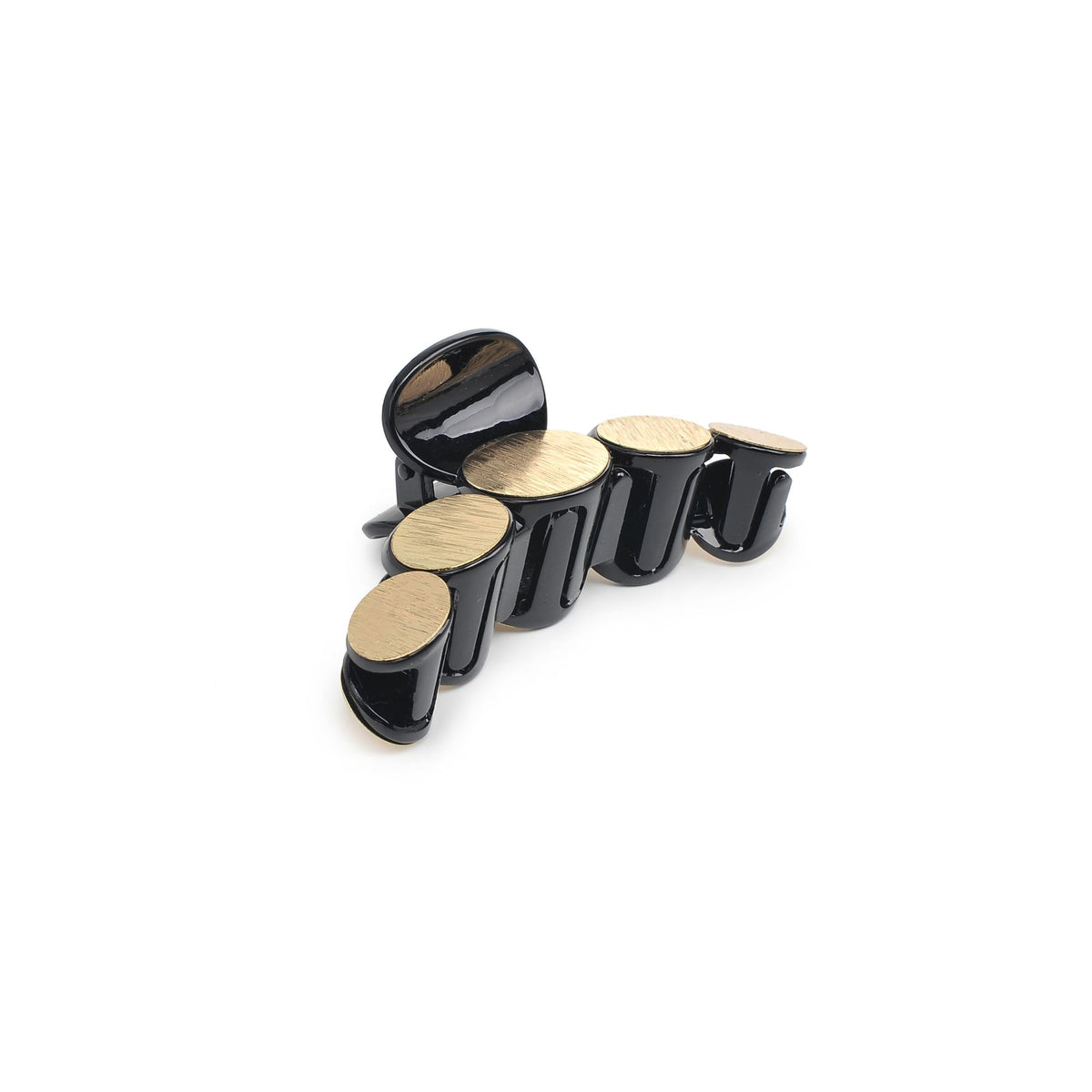 Product Image of Urban Expressions Metallic Disc Plated Hair Claw - 2 Pack Hair Claw 818209013918 View 1 | Black Gold