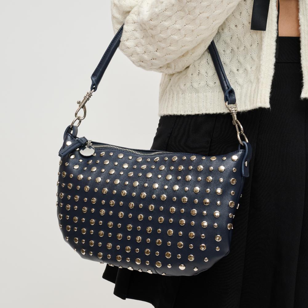 Woman wearing Midnight Urban Expressions Jordan Crossbody 840611193902 View 1 | Midnight