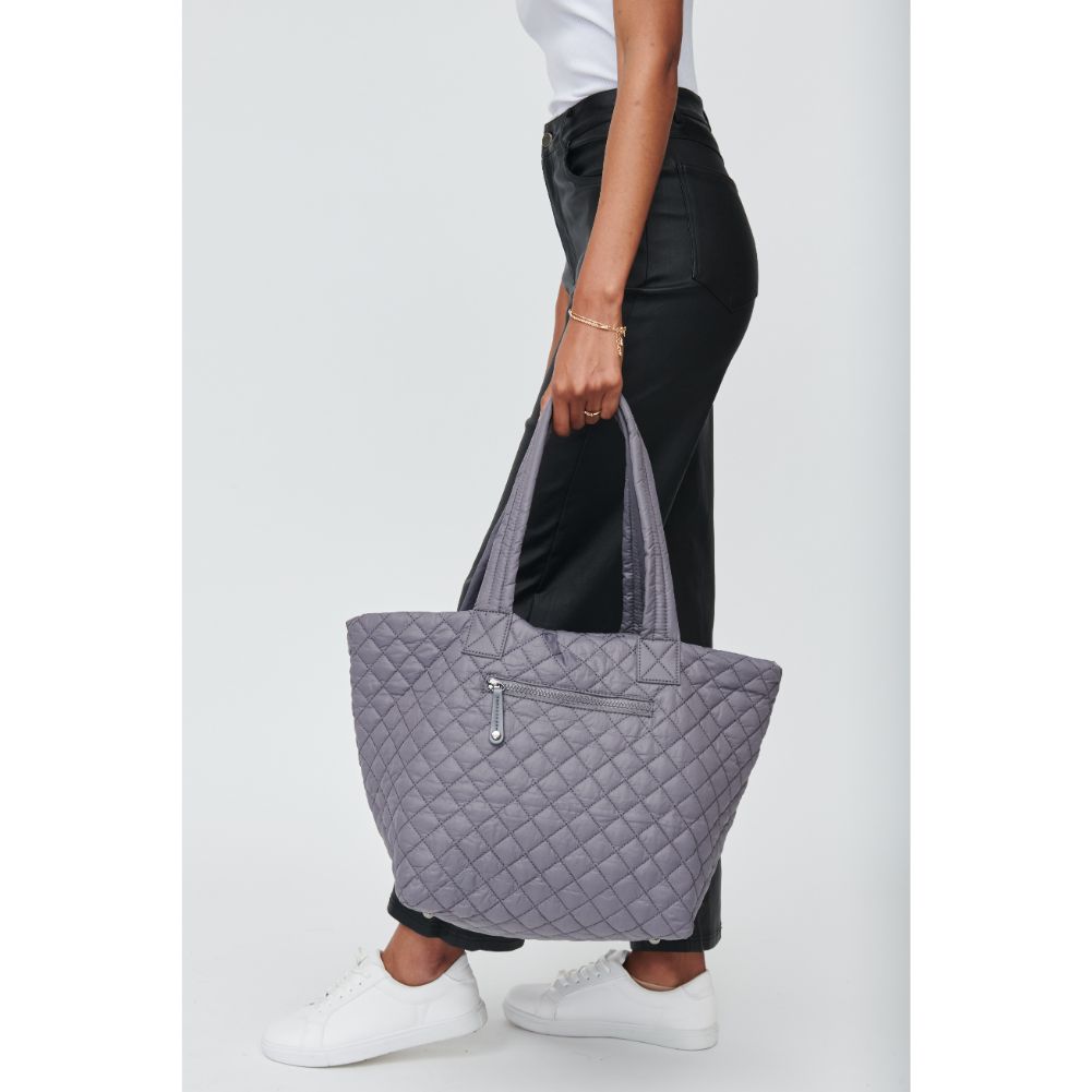 Woman wearing Carbon Urban Expressions Breakaway Tote 840611173683 View 3 | Carbon