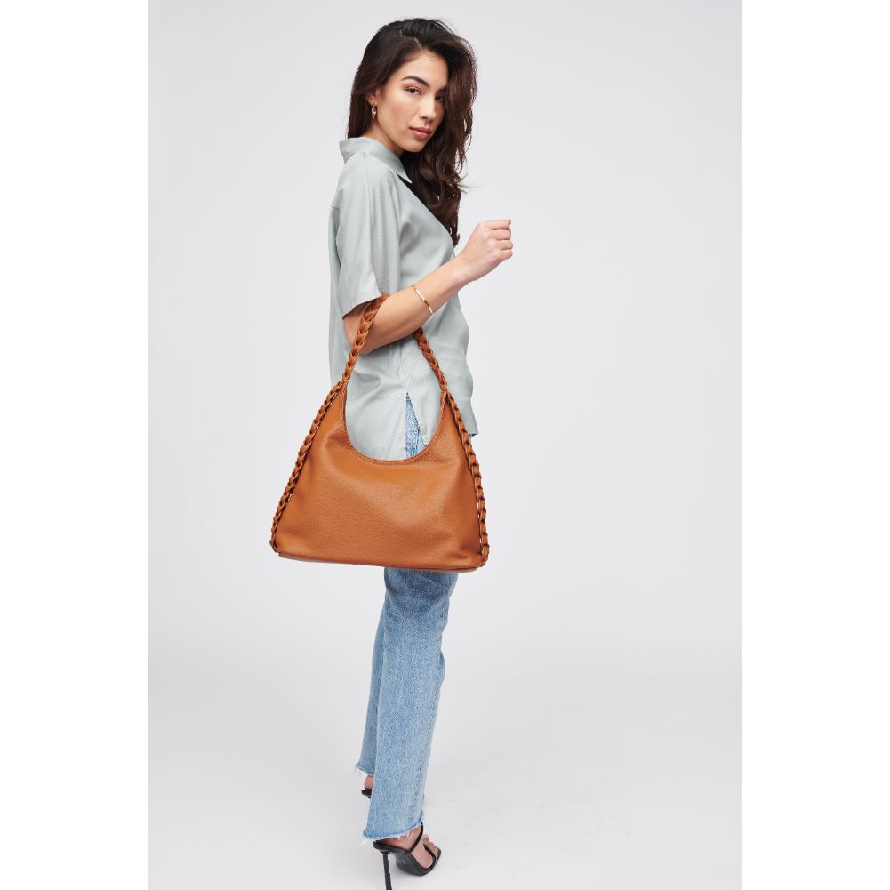 Woman wearing Tan Urban Expressions Martha Hobo 818209016735 View 3 | Tan