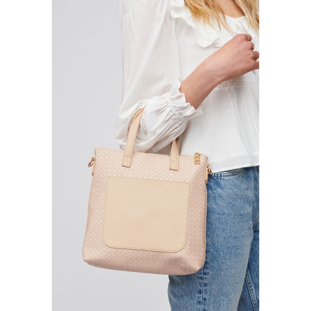 Woman wearing Cream Urban Expressions Nathalia Mini Tote 840611101686 View 1 | Cream